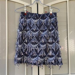 Silver Sequined Mini Skirt